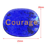 Maxbell Tumbled Stones Gifts Ornament Engraved Letters Polished Rock for Desktop Car Blue