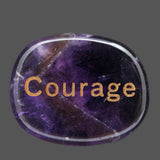 Maxbell Tumbled Stones Gifts Ornament Engraved Letters Polished Rock for Desktop Car Purple