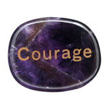 Maxbell Tumbled Stones Gifts Ornament Engraved Letters Polished Rock for Desktop Car Purple