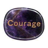 Maxbell Tumbled Stones Gifts Ornament Engraved Letters Polished Rock for Desktop Car Purple