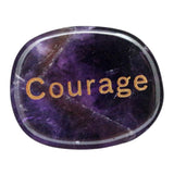 Maxbell Tumbled Stones Gifts Ornament Engraved Letters Polished Rock for Desktop Car Purple