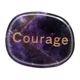 Maxbell Tumbled Stones Gifts Ornament Engraved Letters Polished Rock for Desktop Car Purple