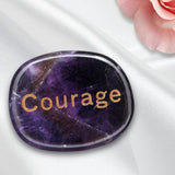 Maxbell Tumbled Stones Gifts Ornament Engraved Letters Polished Rock for Desktop Car Purple