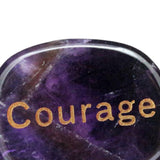 Maxbell Tumbled Stones Gifts Ornament Engraved Letters Polished Rock for Desktop Car Purple