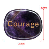 Maxbell Tumbled Stones Gifts Ornament Engraved Letters Polished Rock for Desktop Car Purple