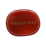 Maxbell Oval Shaped Engraved Stone Polished Tumble Stones for Home Decor Arts Crafts Red
