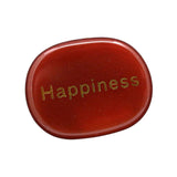 Maxbell Oval Shaped Engraved Stone Polished Tumble Stones for Home Decor Arts Crafts Red