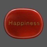 Maxbell Oval Shaped Engraved Stone Polished Tumble Stones for Home Decor Arts Crafts Red