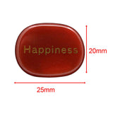 Maxbell Oval Shaped Engraved Stone Polished Tumble Stones for Home Decor Arts Crafts Red