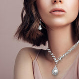 Maxbell Wedding Jewelry Sets White Jewelry Set Rhinestone for Party Girls Bridesmaid Gorgeous style