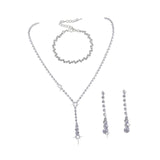Maxbell Wedding Jewelry Sets White Jewelry Set Rhinestone for Party Girls Bridesmaid with bracelet