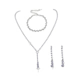 Maxbell Wedding Jewelry Sets White Jewelry Set Rhinestone for Party Girls Bridesmaid with bracelet