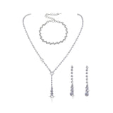 Maxbell Wedding Jewelry Sets White Jewelry Set Rhinestone for Party Girls Bridesmaid with bracelet