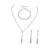 Maxbell Wedding Jewelry Sets White Jewelry Set Rhinestone for Party Girls Bridesmaid with bracelet