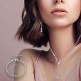 Maxbell Wedding Jewelry Sets White Jewelry Set Rhinestone for Party Girls Bridesmaid with bracelet