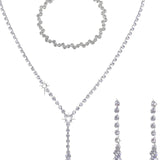 Maxbell Wedding Jewelry Sets White Jewelry Set Rhinestone for Party Girls Bridesmaid with bracelet