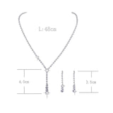 Maxbell Wedding Jewelry Sets White Jewelry Set Rhinestone for Party Girls Bridesmaid with bracelet