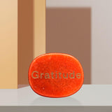 Maxbell Stone Stylish 2cmx2.5cmx0.7cm Collectibles Unique Gift for Thanksgiving Yoga Orange