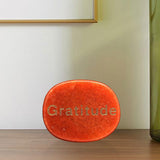 Maxbell Stone Stylish 2cmx2.5cmx0.7cm Collectibles Unique Gift for Thanksgiving Yoga Orange