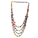 Maxbell Bohemian Wood Beads Necklace Multi Layers Women Girl Durable Holiday Jewelry