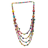 Maxbell Bohemian Wood Beads Necklace Multi Layers Women Girl Durable Holiday Jewelry