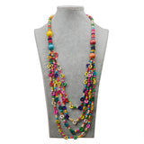 Maxbell Bohemian Wood Beads Necklace Multi Layers Women Girl Durable Holiday Jewelry