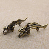 Maxbell Fish Bone Pendant Hollow Ornaments for Jewelry Beads Earrings Jewelry Making