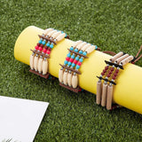 Maxbell Bohemian Necklace with Multi Colored Beads Tribal Style Wooden Beaded Choker B