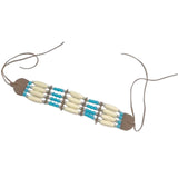 Maxbell Bohemian Necklace with Multi Colored Beads Tribal Style Wooden Beaded Choker C