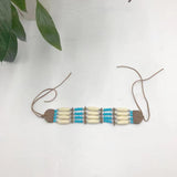 Maxbell Bohemian Necklace with Multi Colored Beads Tribal Style Wooden Beaded Choker C