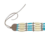 Maxbell Bohemian Necklace with Multi Colored Beads Tribal Style Wooden Beaded Choker C