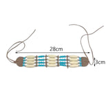 Maxbell Bohemian Necklace with Multi Colored Beads Tribal Style Wooden Beaded Choker C