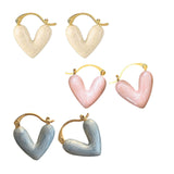 Maxbell Heart Shape Girls Earring Stud Drop Earrings Jewelry Lightweight Accessories White