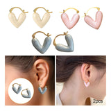 Maxbell Heart Shape Girls Earring Stud Drop Earrings Jewelry Lightweight Accessories White