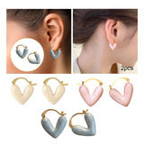 Maxbell Heart Shape Girls Earring Stud Drop Earrings Jewelry Lightweight Accessories White