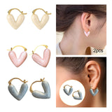 Maxbell Heart Shape Girls Earring Stud Drop Earrings Jewelry Lightweight Accessories White