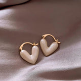 Maxbell Heart Shape Girls Earring Stud Drop Earrings Jewelry Lightweight Accessories White