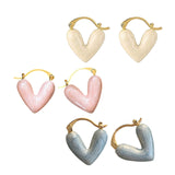 Maxbell Heart Shape Girls Earring Stud Drop Earrings Jewelry Lightweight Accessories White