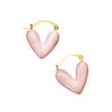 Maxbell Heart Shape Girls Earring Stud Drop Earrings Jewelry Lightweight Accessories Pink