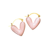 Maxbell Heart Shape Girls Earring Stud Drop Earrings Jewelry Lightweight Accessories Pink