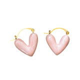 Maxbell Heart Shape Girls Earring Stud Drop Earrings Jewelry Lightweight Accessories Pink