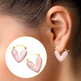 Maxbell Heart Shape Girls Earring Stud Drop Earrings Jewelry Lightweight Accessories Pink