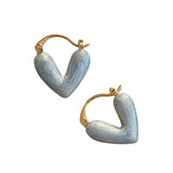 Maxbell Heart Shape Girls Earring Stud Drop Earrings Jewelry Lightweight Accessories Blue