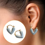 Maxbell Heart Shape Girls Earring Stud Drop Earrings Jewelry Lightweight Accessories Blue