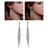 Maxbell Drop Earrings Jewelry Collection Chic Dangle Earrings for Engagement Wedding 9cmx1.2cm