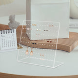 Maxbell Earring Holder L Shaped Jewelry Organizer Holder for Vanity Shows Countertop Clear