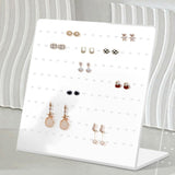 Maxbell Earring Holder L Shaped Jewelry Organizer Holder for Vanity Shows Countertop White