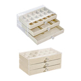 Maxbell Acrylic Jewelry Box 3 Layer Jewelry Organizer for Women Girls 18 Grids