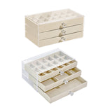 Maxbell Acrylic Jewelry Box 3 Layer Jewelry Organizer for Women Girls 18 Grids