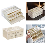 Maxbell Acrylic Jewelry Box 3 Layer Jewelry Organizer for Women Girls 18 Grids